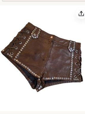 Open for offers! H&M Vintage Brown Studded Leather Shorts
